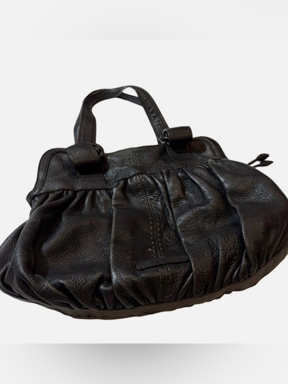 Cole Haan Black Pebbled Leather slouchy Shoulder Bag